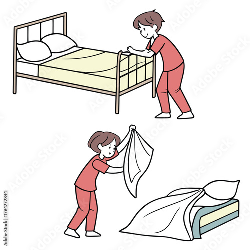 Making bed