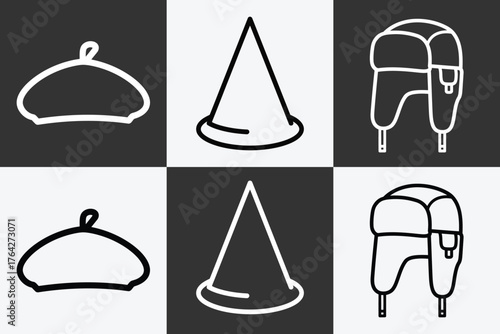 Diverse hat collection featuring sun hats cowboy hats baseball caps and bucket hats