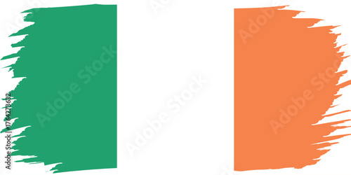 Flag of Ireland. Irish national symbol in official colors. Template icon. Abstract vector background.