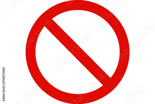Vector art of red prohibition sign, indicating something is not allowed