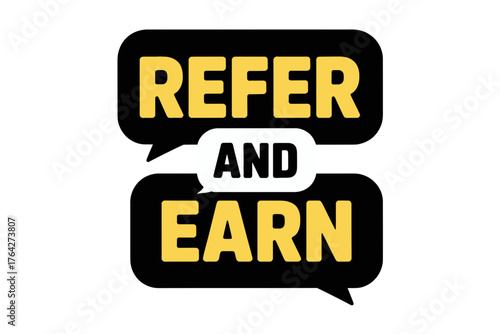 Vector art of refer and earn promotion