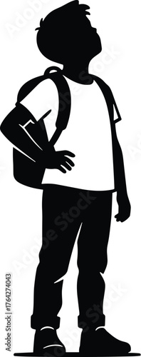Curious Student Silhouette