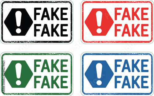 Beware of fake warning signs alert attention message fraud danger hoax