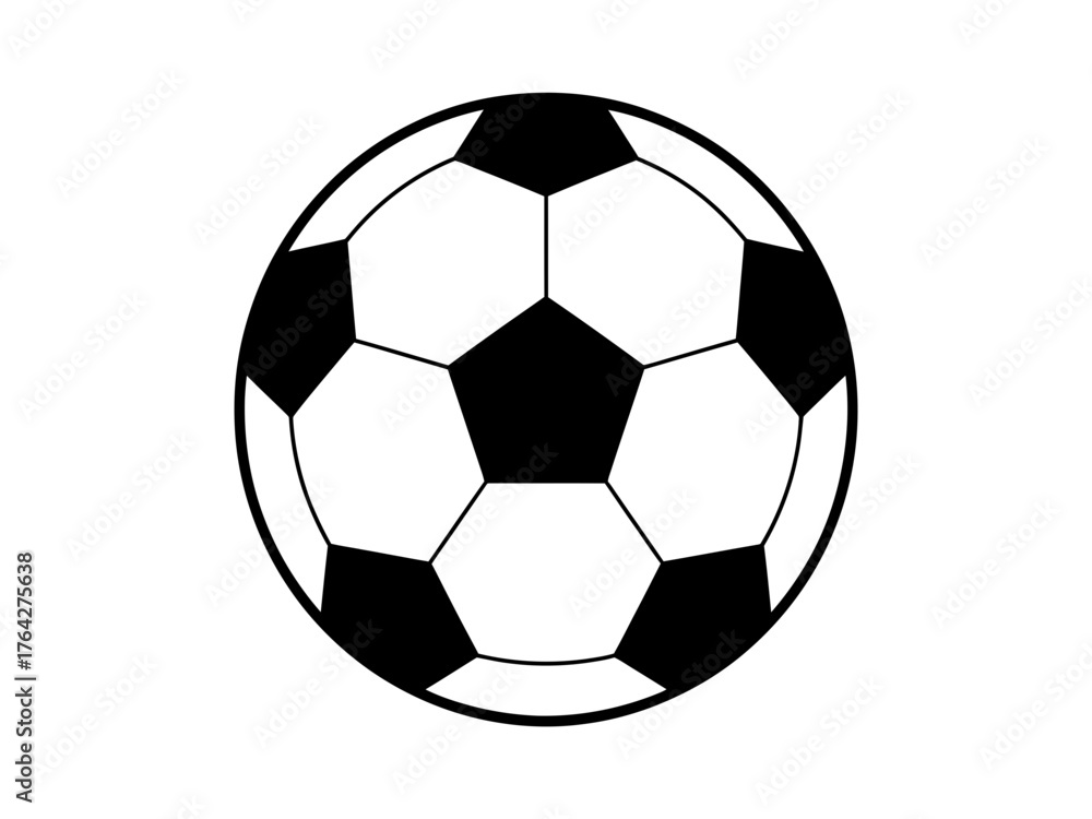 Obraz premium A classic black and white soccer ball is depicted against a plain white background.