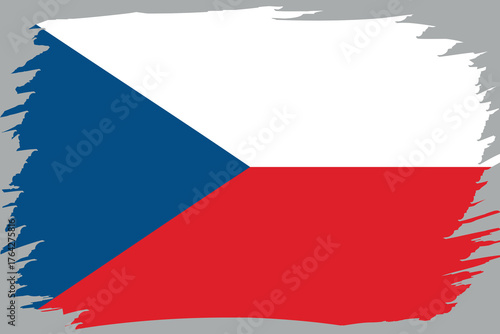 Flag of Czech Republic. Czech national symbol in official colors. Template icon. Abstract vector background.