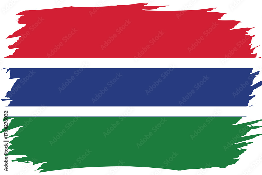 Fototapeta premium Flag of Gambia. Gambian national symbol in official colors. Template icon. Abstract vector background.