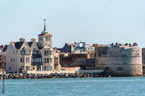Old Portsmouth England UK. 06.10.2025. Historic buildings along the coastline of Old Portsmouth UK.