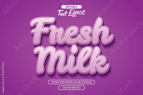 3d fresh milk editable text effect 