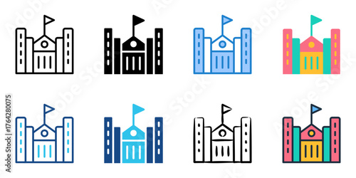 Capital icon set multiple style collection 
