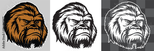 Angry Gorilla Head Vintage Tattoo Vector Illustration in Retro Style Fierce Animal Face Symbolizing Power Strength and Dominance Perfect for Mascot Logos Tattoo Designs Posters Stickers and Bold Graph