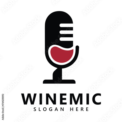 Mic logo, wine podcast logo