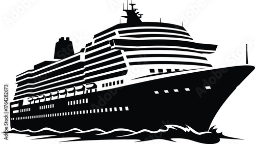 Cruise ship vector illustration for travel and vacation