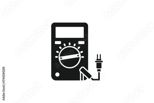 Multimeter isolated on white background for electrical testing, voltage measurement, and circuit troubleshooting in electronics projects