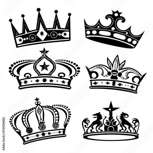 Vector art of crown set