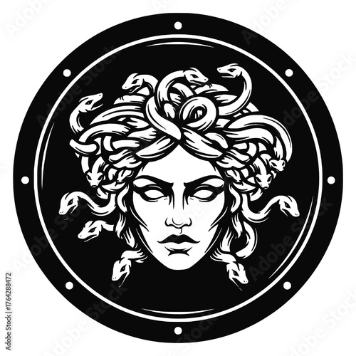 Medusa Head on Aegis Shield