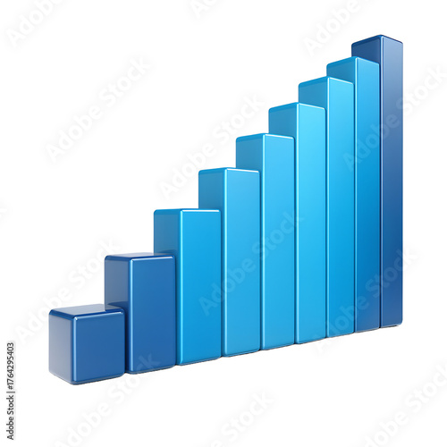 business graph on white background