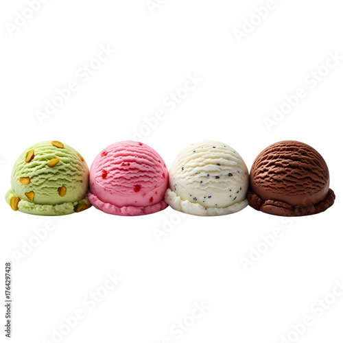 Scoops of delicious ice cream flavors ready to enjoy