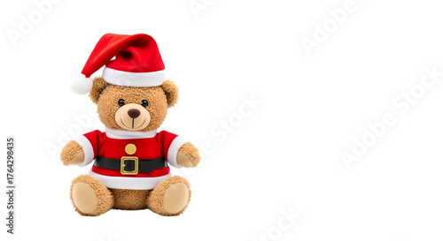 Adorable Santa teddy bear ready for Christmas joy