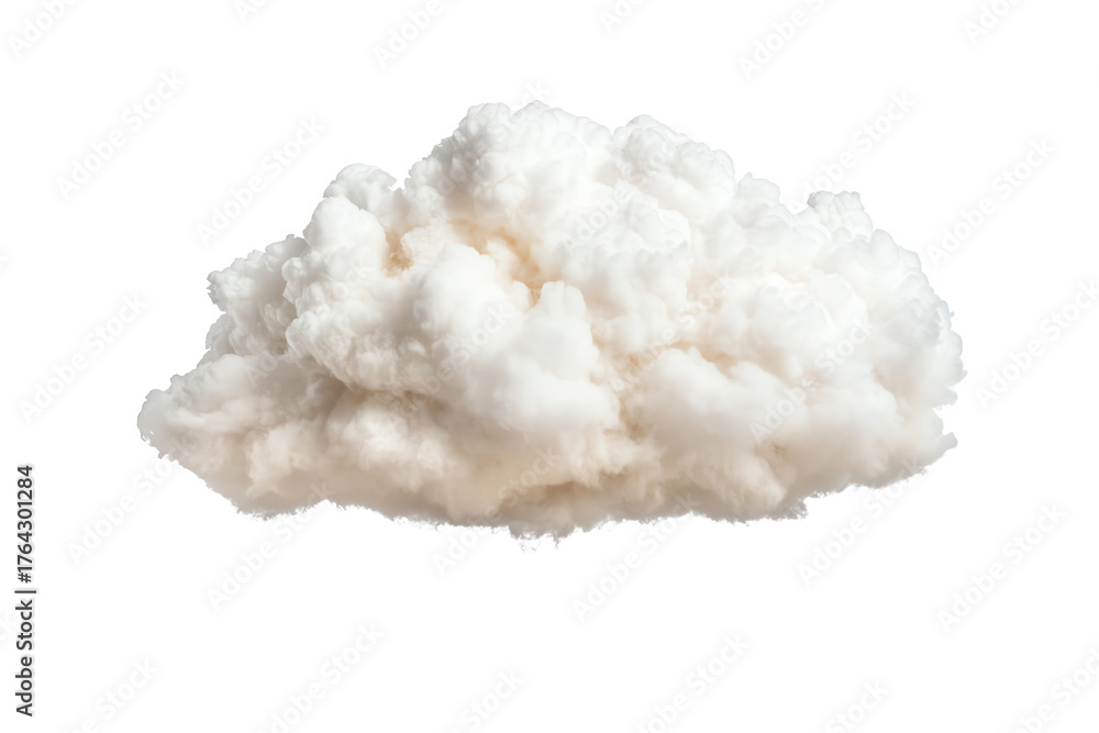 Obraz premium Fluffy white cloud isolated on black background, perfect for use in graphic design and nature themes.