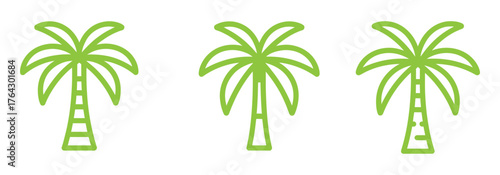 A flat minimalist vector illustration of a palm tree on a white background