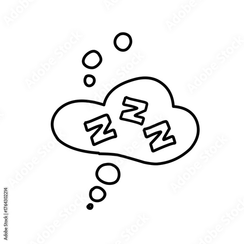 cloud bubble sleep zzz doodle