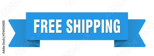 free shipping ribbon isolated on transparent background. free shipping ribbon
