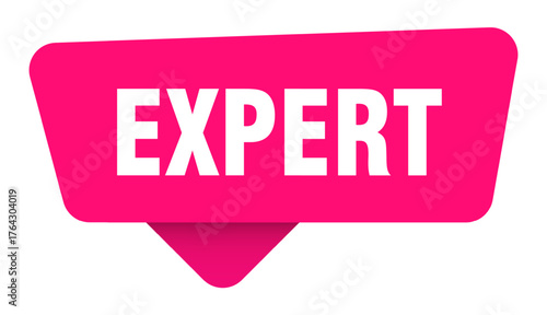 expert magenta sticker isolated on transpatent background. expert sign