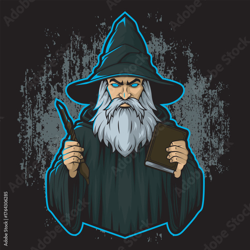 Wizard Mascot Character Logo Illustration