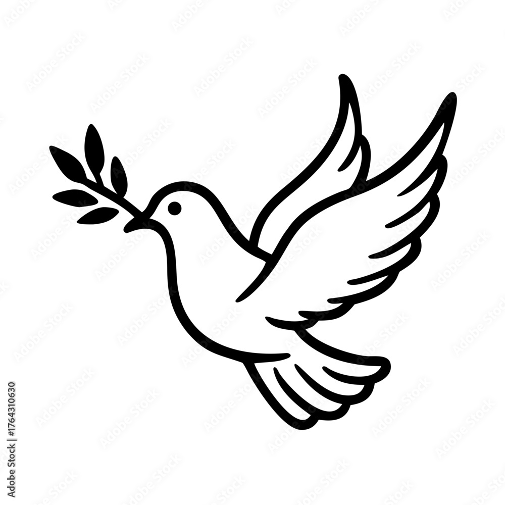 Obraz premium Dove carrying olive branch symbolizing peace for Veterans Day