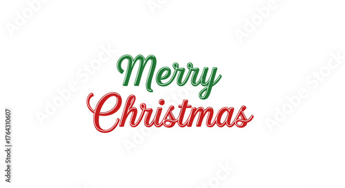 Festive Holiday Season Greeting Card Design - Merry Christmas Text Art for Seasonal Celebrations and Winter Festivities