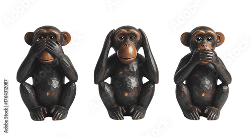 Wise carved monkeys embodying see no evil hear no evil speak no evil wisdom for mindful living and ethical choices