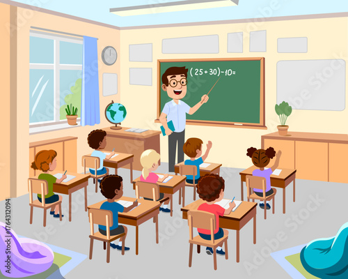 classroom primary school students teacher