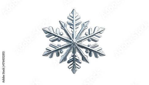 Detailed silver snowflake, intricate design