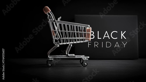 shopping cart and black box with 
