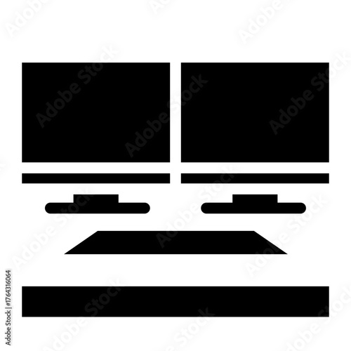 Dual monitor  icon glyph style vector illustration