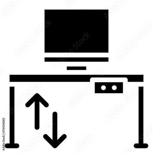 Adjustable desk  icon glyph style vector illustration