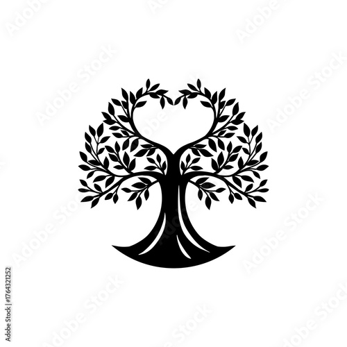 Beautiful abstract tree life decoration element.. Vector illustration of tree with branch and leaves. 
