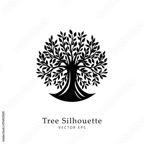 Beautiful abstract tree life decoration element.. Vector illustration of tree with branch and leaves. 