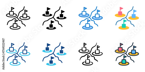 Boundary icon set multiple style collection 
