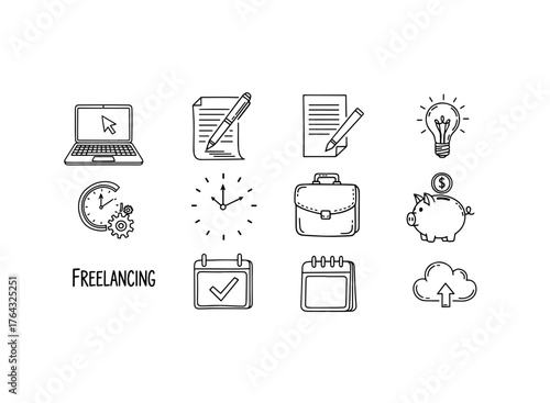 Freelancing and remote work icons