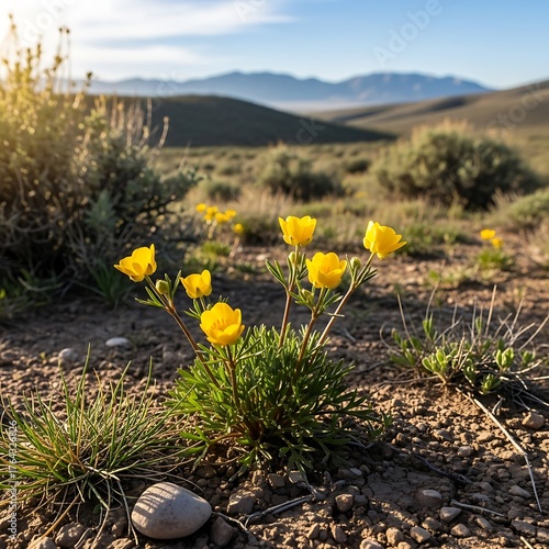 Desert Poppies in Bloom - A Vibrant Landscape.