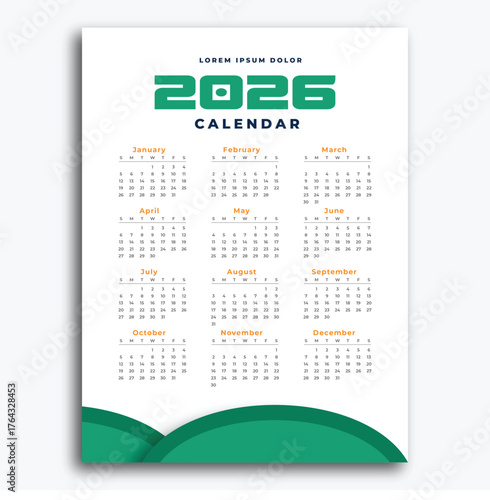 2026 Annual Calendar Template for Planning and Scheduling