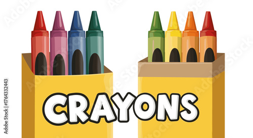 Vibrant Crayons in Boxes for Colorful Creativity: Artistic Expression, Educational Supplies, Back to School Essentials, Illustration & Graphic Design Projects, Kids' Craft Activities, Learning Resourc
