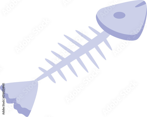 Fish skeleton symbolizing marine pollution and overfishing, highlighting environmental issues