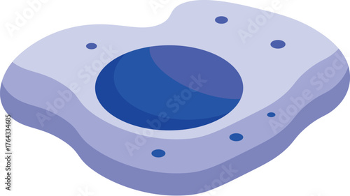 Isometric monocyte immune cell circulating in the bloodstream, engulfing pathogens and presenting antigens