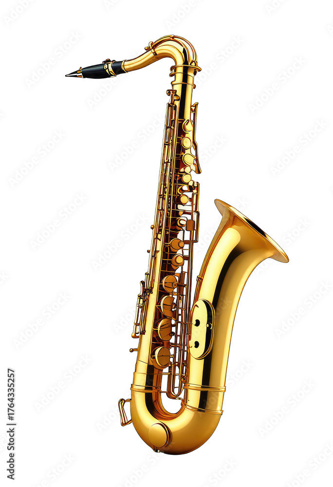 Naklejka premium Polished gold alto saxophone
