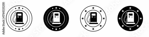 Gas station icon template design. Gas station flat design template for business. Stock vector