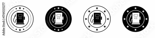 Gas station icon template design. Gas station flat design template for business. Stock vector