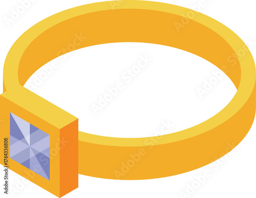 Golden ring featuring a prominent square gemstone, radiating elegance and luxury