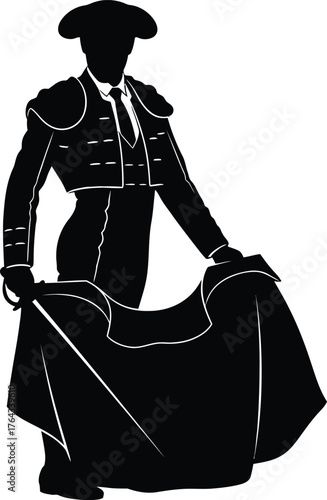 silhouette of matador Vector illustration 